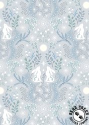 Lewis and Irene Fabrics A Winter's Moon Winter Hare Light Silver with Pearl Lewis and Irene Fabrics A Winter's Moon Winter Hare Light Silver with Pearl