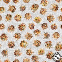 QT Fabrics Autumn Spice Autumn Baskets Gray QT Fabrics Autumn Spice Autumn Baskets Gray