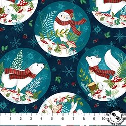 Northcott Woodland Wishes Big Circles Navy/Multi Northcott Woodland Wishes Big Circles Navy/Multi