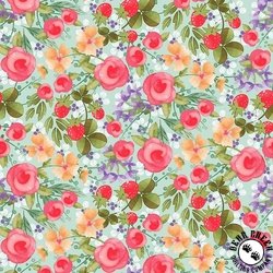 Studio E Fabric In The Thicket Large Floral Blue/Multi Studio E Fabric In The Thicket Large Floral Blue/Multi