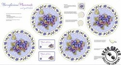 Henry Glass Berrylicious Placemat Panel White/Blue Henry Glass Berrylicious Placemat Panel White/Blue