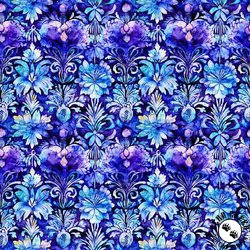 QT Fabrics Fantasia Decorative Floral Purple