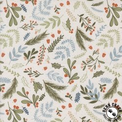 Moda Purrfect Christmas Holly and Pine Pearl Moda Purrfect Christmas Holly and Pine Pearl