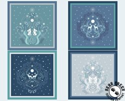 Lewis and Irene Fabrics A Winter's Moon Block Panel