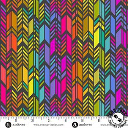 Andover Fabrics Color Wheel Spectrum Feathers Night