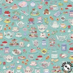 Andover Fabrics Afternoon Tea Time Teal
