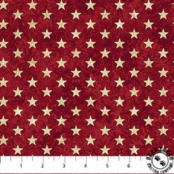 Northcott Stonehenge Stars and Stripes 13 Stars Red/Cream