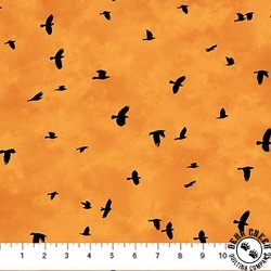 Northcott Spellbound Mini Crows Orange Northcott Spellbound Mini Crows Orange