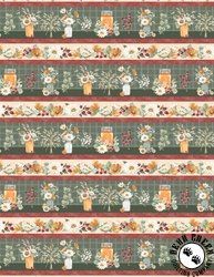 Wilmington Prints Harvest Blooms Border Stripe Wilmington Prints Harvest Blooms Border Stripe