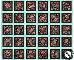 QT Fabrics Fluttering Garden Butterfly and Floral Patches Panel Lt. Turquoise QT Fabrics Fluttering Garden Butterfly and Floral Patches Panel Lt. Turquoise