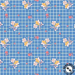 Maywood Studio Dilly Dally Floral Grid Blue