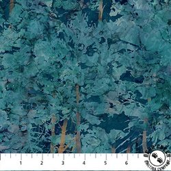Northcott Fox Den Trees Dark Blue