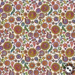 QT Fabrics Skullduggery Ditsy Geo White