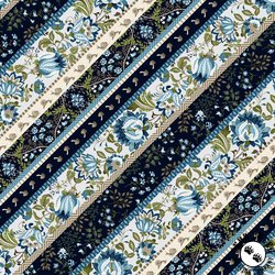 Studio E Fabrics Ashdown Forest Diagonal Stripe Midnight Blue