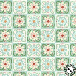 Cloud9 Fabrics Love Bugs Quilted Florals Green/Turquoise