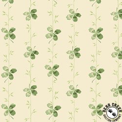 Andover Fabrics Little Clover Stripe White Andover Fabrics Little Clover Stripe White