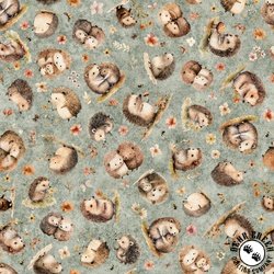 QT Fabrics HedgeHugs Hedgehog Toss Sage