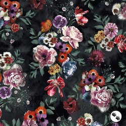 P&B Textiles Moon Flower Vibrant Flower Dark Multi P&B Textiles Moon Flower Vibrant Flower Dark Multi