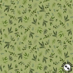 Clothworks Wild Wonder Fronds Olive