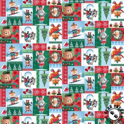 Studio E Fabrics Snow Angels Patchwork Red