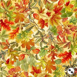 Michael Miller Fabrics Flower Fairies of Autumn Fairy Leaves Caramel