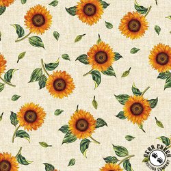 Michael Miller Fabrics Garden Variety Here Comes The Sunflower Cream