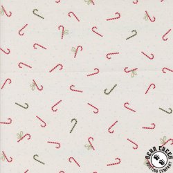 Moda Purrfect Christmas Candy Canes Pearl