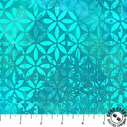 Northcott Boho Blooms Petal Grid Turquoise