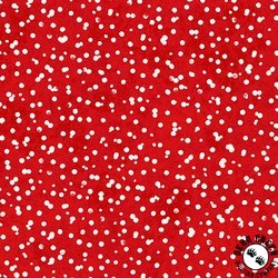 Maywood Studio Winter Wreaths Scattered Snow Red Maywood Studio Winter Wreaths Scattered Snow Red