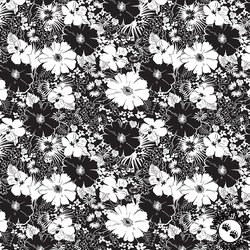 Blank Quilting Black Tie II 108 Inch Wide Backing Fabric Floral Black/White