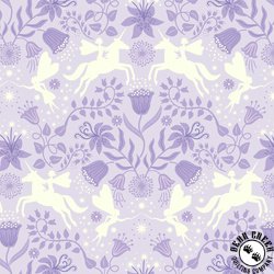 Lewis and Irene Fabrics Glow Fairies Fairy Friends Light Dusk Lilac