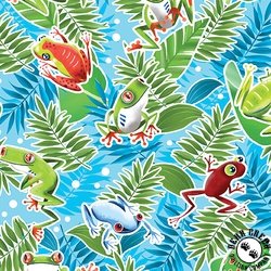 Benartex Rainforest Glow Frog Rainforest Light Turquoise Benartex Rainforest Glow Frog Rainforest Light Turquoise