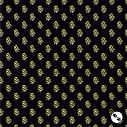 Windham Fabrics Circa Turkey Red Corsage Black Windham Fabrics Circa Turkey Red Corsage Black