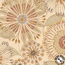 Henry Glass Flora Dora 108 Inch Wide Backing Fabric Floral Medallions Natural Henry Glass Flora Dora 108 Inch Wide Backing Fabric Floral Medallions Natural