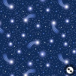 Lewis and Irene Fabrics Glow Fairies Starry Sky Dark Blue