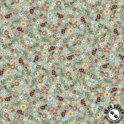 Henry Glass Love Bugs Calico Light Blue
