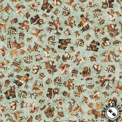 QT Fabrics Bearsville Woodland Toss Sage QT Fabrics Bearsville Woodland Toss Sage