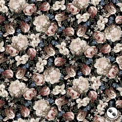Studio E Fabrics Midnight Floral 108 Inch Wide Backing Fabric Black/Neutral