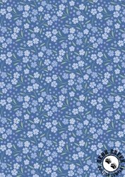 Lewis and Irene Fabrics Forever Blooms Forevermore Mid Blue