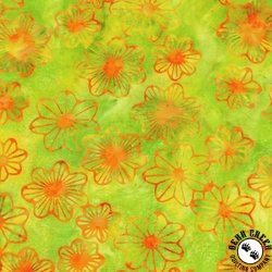 Anthology Fabrics Lost In Time Batik Lilypad Lime