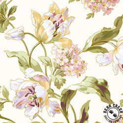 Maywood Studio Grand Entrance Scrolling Tulips Metallic Cream