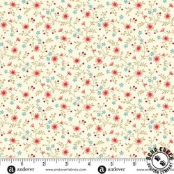 Andover Fabrics Lighthouse Seaside Daisies Seashells