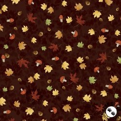 P&B Textiles Fall Friends Ditzy Leaf Toss Dark Brown P&B Textiles Fall Friends Ditzy Leaf Toss Dark Brown