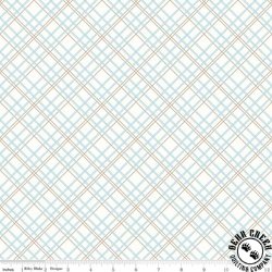 Riley Blake Designs Bee Backings 108 Inch Wide Backing Fabric Plaid Aqua