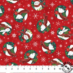 Northcott Woodland Wishes Small Circles Red/Multi