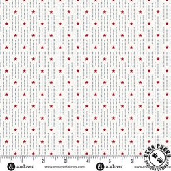 Andover Fabrics Tradition Pin Dot Stripe White