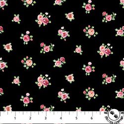 Northcott Blush Mini Floral Spot Black