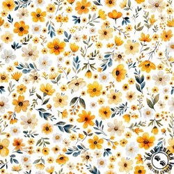 QT Fabrics Buzz, Buzz, Buzz Floral White QT Fabrics Buzz, Buzz, Buzz Floral White