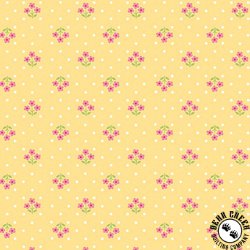 Andover Fabrics Plain and Simple Tri Flower Yellow