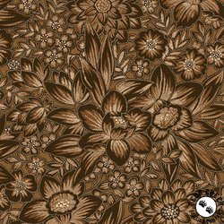 Marcus Fabrics Carrie's Caramels and Creams Floral Coffee